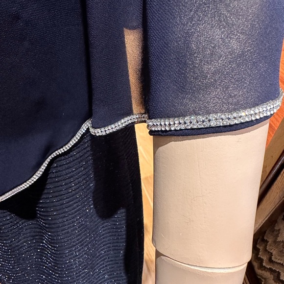 Frank Lyman Rich Navy Cocktail, All Occasions Dress with Attached Cape NWOT 16 - Picture 14 of 15